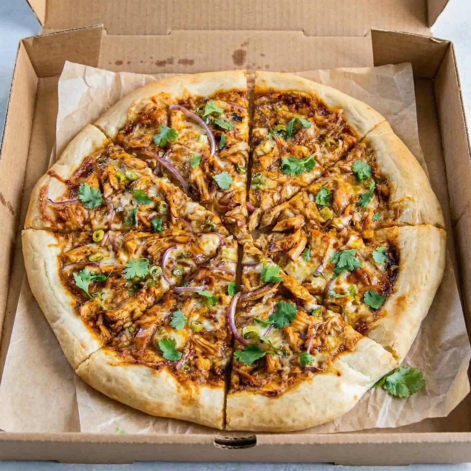BBQ chicken pizza at 8 Stone Pizza, Edmonton southeast