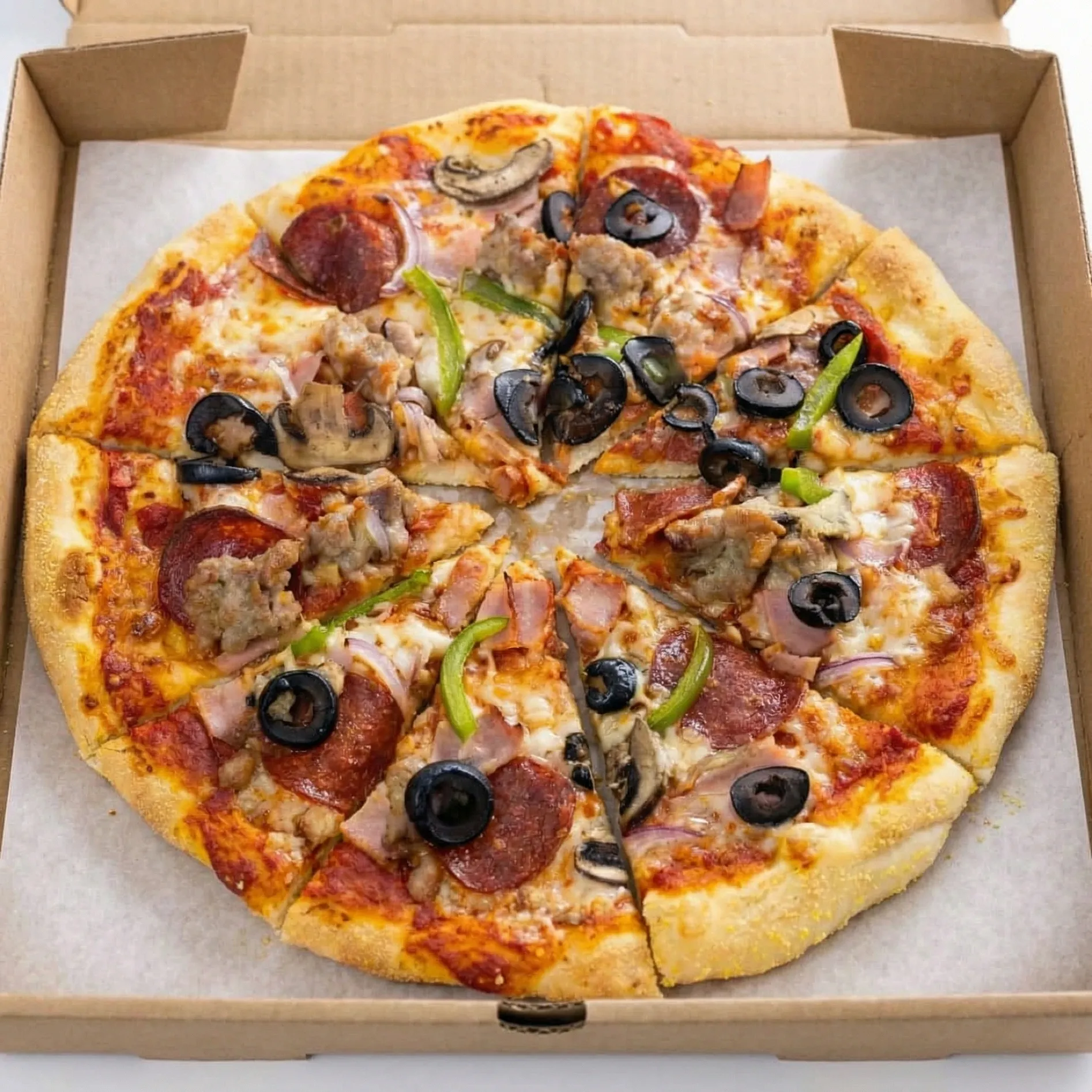 Veggie Supreme pizza at 8 Stone Pizza, Edmonton AB